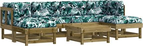 3185926 vidaXL Градински лаундж комплект 7 части с възглавници импрегниран бор