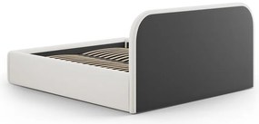 Бежово двойно легло 160x200 cm тапицирано с място за съхранение с включена подматрачна рамка Juno – Windsor &amp; Co Sofas