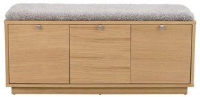 Сива/естествена стойка за обувки от декор от дъб за сядане Confetti – Rowico