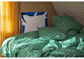 Зелено памучно спално бельо от сатен за единично легло 140x200 cm Pleasantly - JUNA