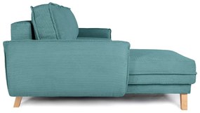 Променлив ъглов разтегателен диван в тюркоазен велур Tori – Bonami Selection