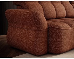 Теракотен кадифен сгъваем/с място за съхранение ъглов диван (десен ъгъл) Beneth – ELTAP