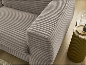 Кафяво-сив диван за ежедневно спане/сгъваем от рипсено кадифе 220 cm Hugo – Bobochic Paris