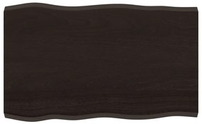 364008 vidaXL Плот за маса тъмнокафяв 80x50x(2-4) см обработен масивен дъб