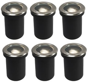 Комплект от 6 интелигентни външни подземни прожектора с регулируема посока, включително WiFi GU10 - Delux