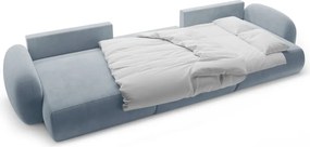 Сиво-син кадифен сгъваем/с място за съхранение ъглов диван (U форма) Tonale – Cosmopolitan Design