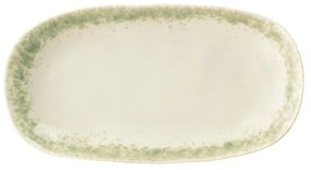 Зелено-бяла керамична чиния за сервиране , 23,5 x 12,5 cm Paula - Bloomingville