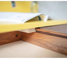Сиво бюро с основа от ясенова дървесина, дължина 85 cm Luka Oak - Ragaba