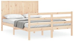 3194511 vidaXL Рамка за легло с табла King Size масивно дърво