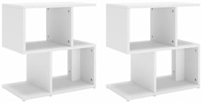 806365 vidaXL Нощни шкафчета, 2 бр, бели, 50x30x51,5 см, инженерно дърво
