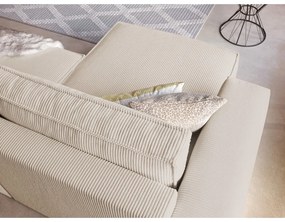 Разтегателен диван от велур в бяло и бежово Nihad - Bobochic Paris