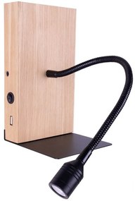 Spot-Light 5722174 - LED стенен аплик LECTOR LED/2,5W/230V USB дъб