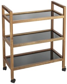 Рафт за баня от масивна акация в черен и естествен цвят 65x76,5 cm Fondi – Wenko