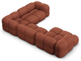 Ъглов диван в тухлен цвят (десен ъгъл/U форма) Loretto – Cosmopolitan Design