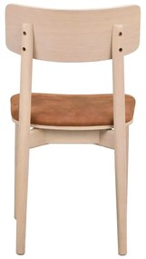 Кафяв коняк/естествени трапезни столове в комплект от 2 бр. от имитация на кожа Wolcott – Rowico