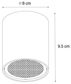 Дизайнерски повърхностно монтиран прожектор златен GU10 50mm - Tubo Honey
