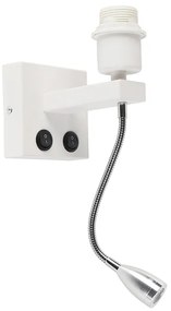 Модерна стенна лампа бяла с гъвкава ръка - Brescia Combi