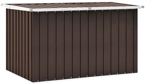 46268 vidaXL Градински сандък за съхранение, кафяв, 149x99x93 см