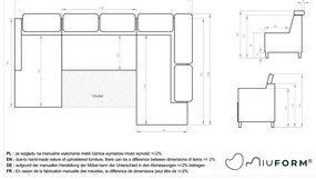 Бежов кадифен ъглов разтегателен диван във формата "U" (ляв ъгъл) Sweet Harmony - Miuform