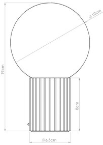 Тъмносиня настолна лампа със стъклен абажур (височина 19 cm) Orbital – Sollux