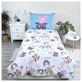 Единично памучно детско спално бельо със светещ ефект 140x200 cm Peppa Pig – Jerry Fabrics