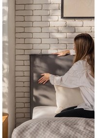 Сиво тапицирано двойно легло с място за съхранение и матрак с решетка 180x200 cm Myra Bold - Bonami Selection