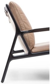 Черно-бежов кожен фотьойл Dedo - Gazzda