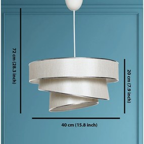 Кремаво и сребристо висящо осветително тяло с текстилен абажур ø 40 cm Couper – Opviq lights