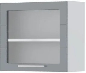 Висящ шкаф Hudson V5-60-1KS with Витрина-White - Gray