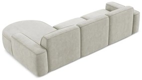 Кремав шенилов ъглов диван (десен ъгъл) Omao – Makamii