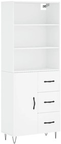 3189437 vidaXL Висок шкаф, бял, 69,5x34x180 см, инженерно дърво
