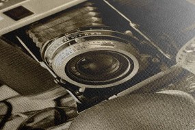 Картина на платно – Стар фотоапарат в сепия
