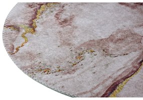 Миещ се кръгъл килим в кафяво-златисто ø 100 cm - Vitaus