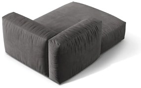 Сив кадифен модул за диван (ляв ъгъл) Martina – Micadoni