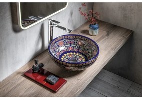 Тъмносиня керамична кръгла мивка ø 41 cm Priori – Sapho