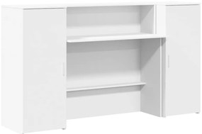 3324205 vidaXL Рецепционно бюро, бяло, 180x50x103,5 см, инженерно дърво