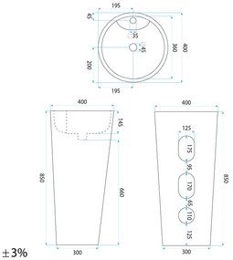 умивалник-Свободностоящ Rea Blanka Savana Matt