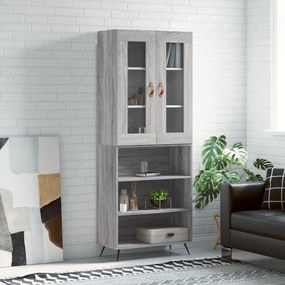 Sonata H Висок шкаф, сив сонома, 69,5x34x180 см, инженерно дърво