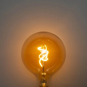 Комплект от 5 димируеми LED крушки със спираловиден филамент, златист цвят, G125 4W 270 lm 2200K