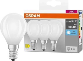 Комплект от 3 LED крушки BASE CLASSIC FILAMENT E14/5,9W/230V 4000K - Osram