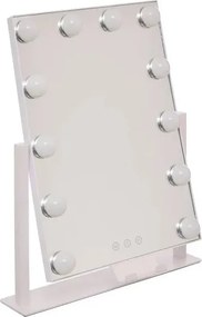 Огледало за баня 5five Holly, LED, 35x7x43 cm, Бяло