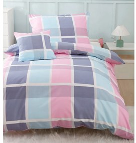 Розово и лилаво спално бельо за единично легло от микросатен, 3 части 140x200 cm Logan - My House