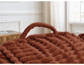 Пуф от рипсено кадифе в тухлен цвят Socrate – Bobochic Paris