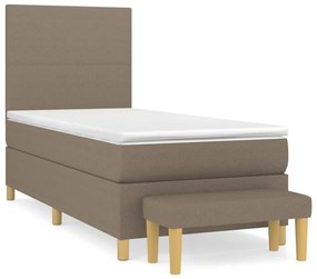 3136969 vidaXL Боксспринг легло с матрак, таупе, 90x200 см, плат