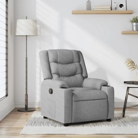 374127 vidaXL Реклайнер стол, светлосив, текстил