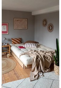 Двойно легло от масивен бор с място за съхранение с включена подматрачна рамка в естествен цвят 180x200 cm Kanso – Karup Design