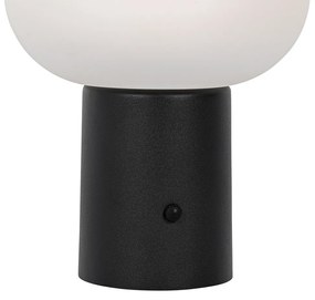 Настолна лампа черна с LED 3-степенна димируема акумулаторна - Louise