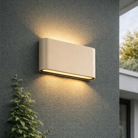 Модерна външна стенна лампа бежова 17,5 см вкл. LED IP65 - Batt