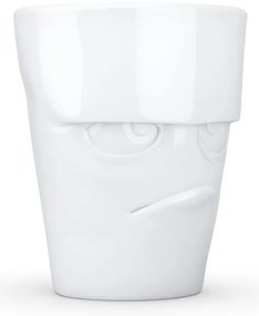 Бяла разгневена порцеланова чаша с дръжка - 58products