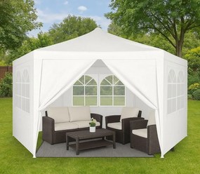 Градинска беседка 2 x 2 м - парти шатра със стени и прозорци Зелено
